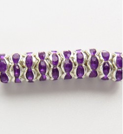 Rondelle Spacer 6mm Silver/Purple